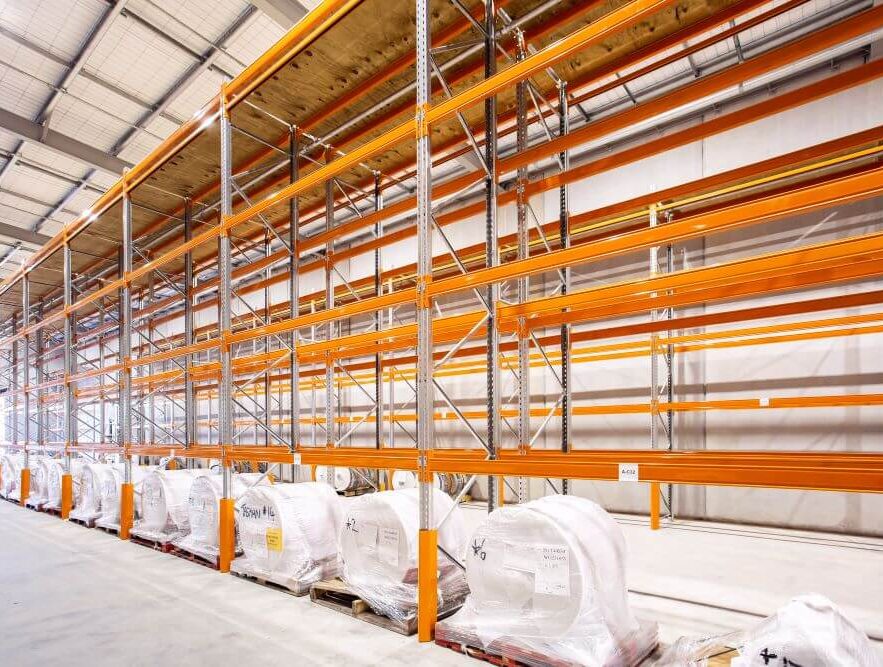 Pallet Racking for Convex, orange racking for clear visibility