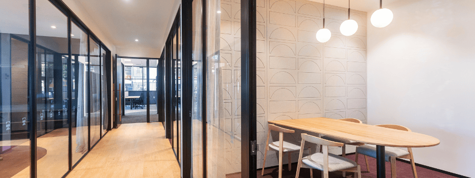 Modern, sustainable office space with ergonomic furniture and collaborative work areas by Cemac Hamilton.