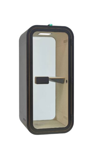 Tahi Pod single-user acoustic office booth with glass door, designed for focused work and phone calls in open-plan offices.